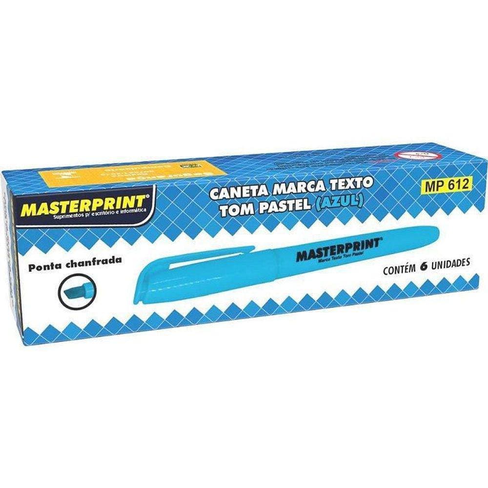 Caneta Marca Texto MP 612 - Azul Pastel - Caixa 06 Unidades