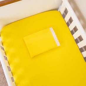 Jogo Lençol E Fronha Berço Americano 2 Peças Amarelo