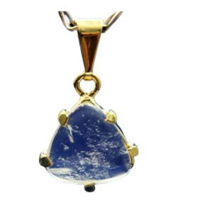 Colar Trillion Pedra Cristal Natural Montagem Garra Dourado