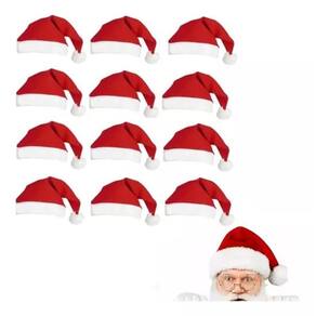 Kit C/12 Gorro Papai Noel Final Ano Natal Festa Comemoraçao
