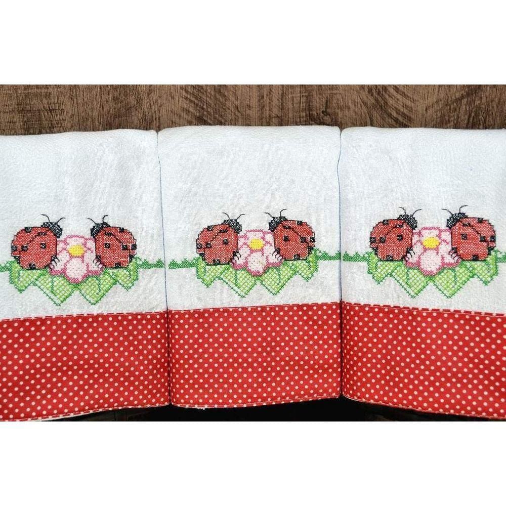 Kit Pano de Pratos com 3 peças - Joaninhas
