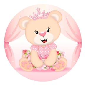 Painel Redondo 3D Sublimado Ursa Princesa Frd-3682