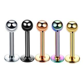 10 Piercings Tragus Medusa Bolinha 3 Mm Aço - Prata 6 Mm