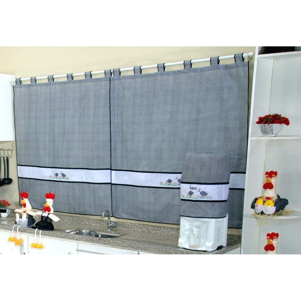 Cortina para Cozinha - Galinha d`Angola