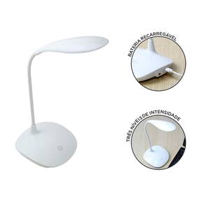 Lâmpada De Mesa Led Recarregável 3 Níveis De Temperatura 5W
