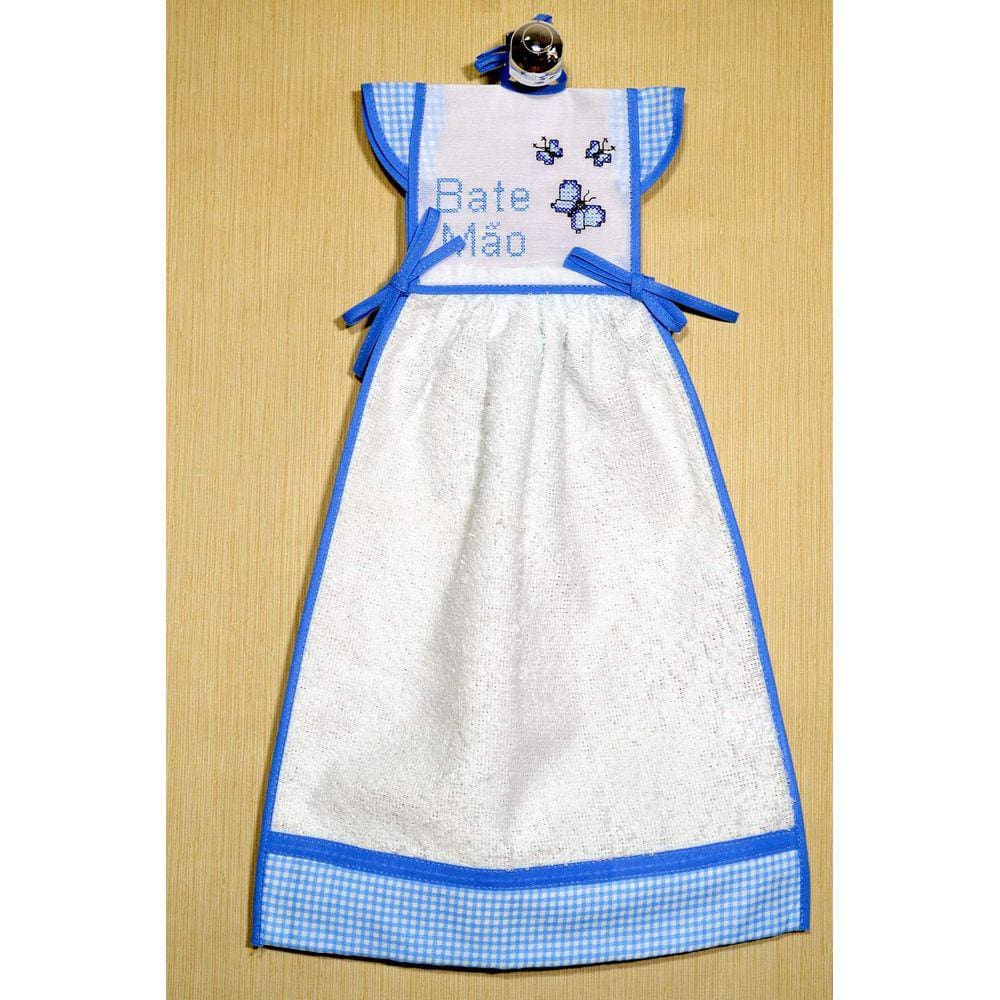 Bate Mão Bordado - Borboletas Azul