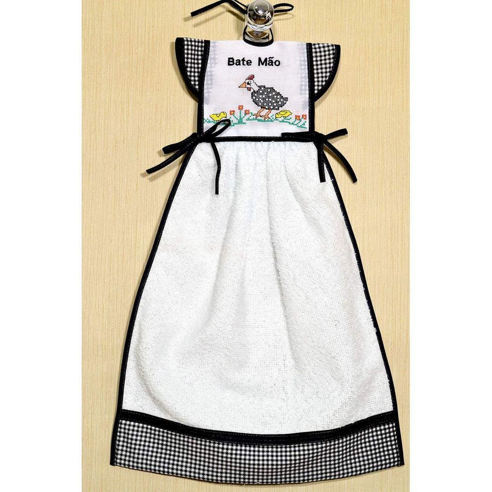 Bate Mão Bordado - Galinha D`Angola