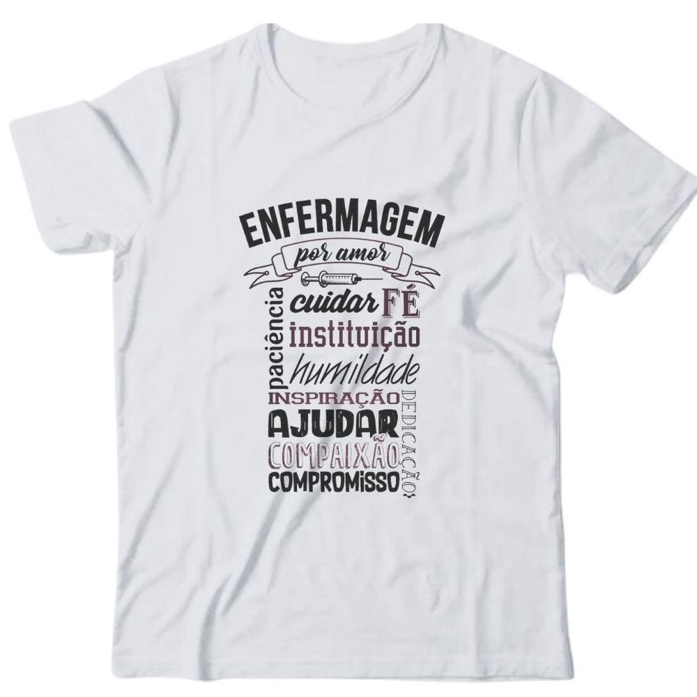 Camiseta algodão profissões - Enfermagem