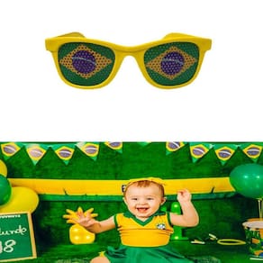 Óculos Copa Pai E Filho Torcendo Para O Brasil