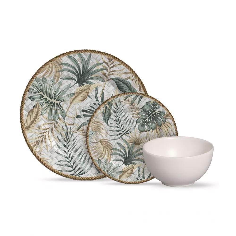 Pratos Rasos e Sobremesa Alleanza Cerâmica - 12 Peças