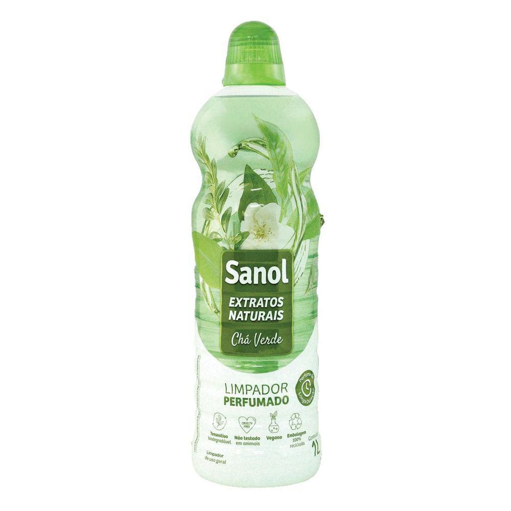 Limpador Perfumado Sanol Extratos Naturais Cha Verde 1L