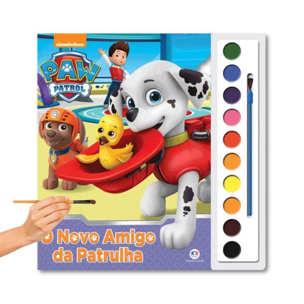 Livro Infantil Colorir Patrulha Canina com Canetinha e Adesivo - Magic Kids