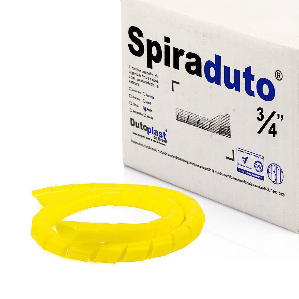 Organizador Fios E Cabos Spiraduto 3/4 Amarelo - 10 Mt