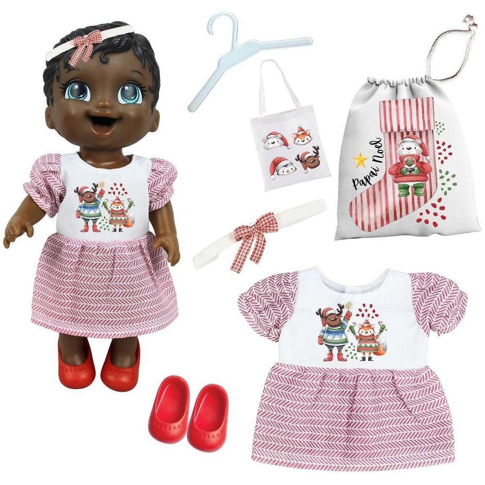 Kit Roupa De Boneca Para Baby Alive - Pijama Ovelhinha Rosa