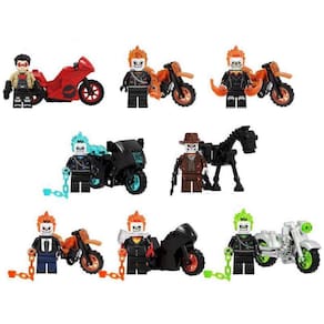 Bonecos Blocos De Montar Super Coleção 8 Motoqueiro Fantasma