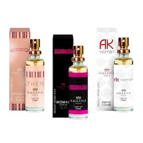 Kit 3 Perfume Feminino Amakha Athena Escandalosa Ak Woman