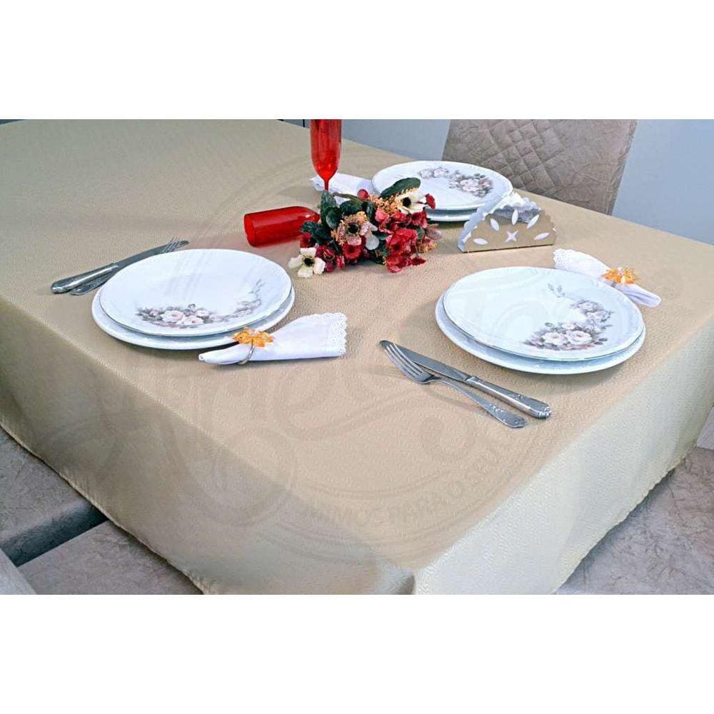 Toalha de Mesa Retangular Oxford Liso - Bege