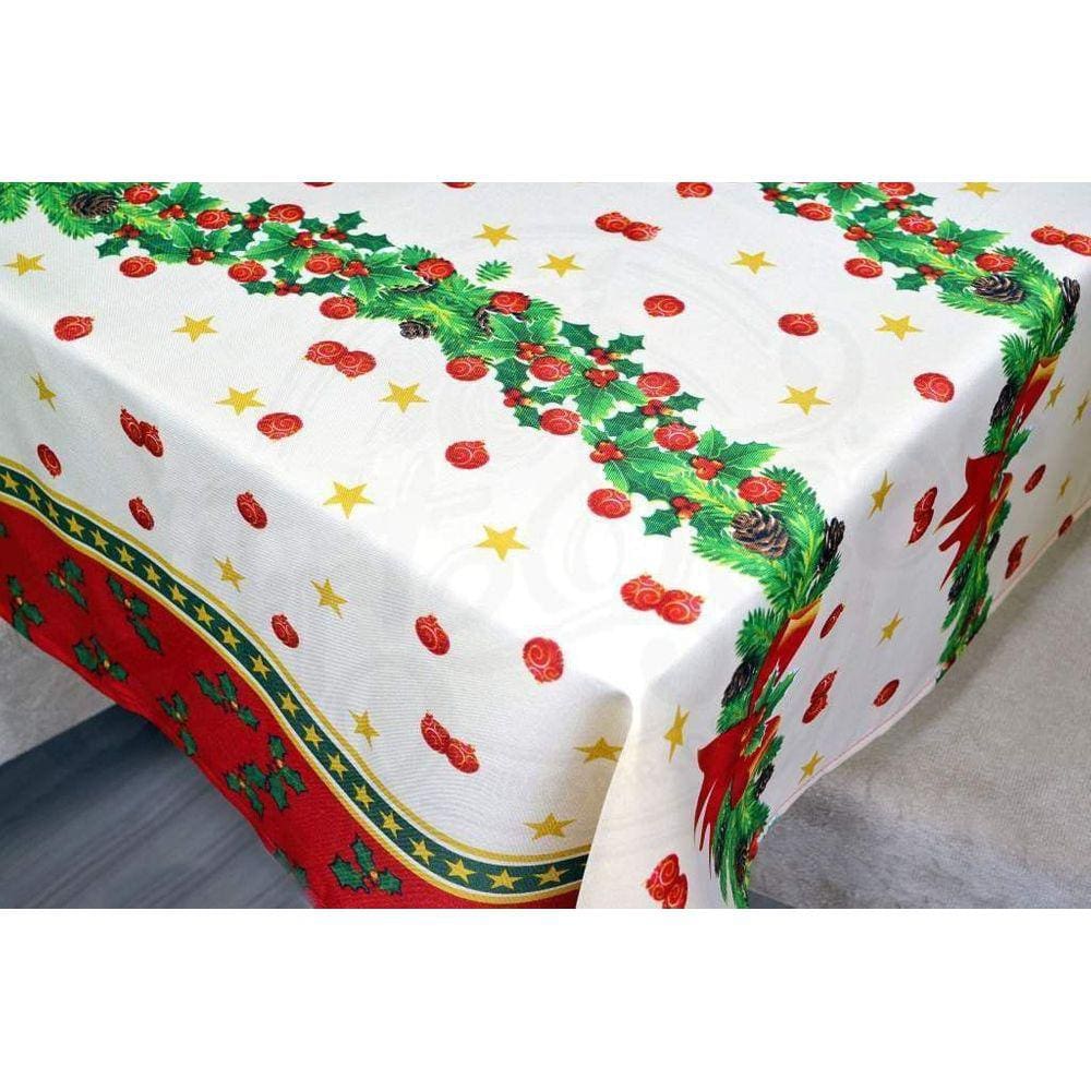 Toalha de Mesa Oxford Natal  - Bolas Vermelhas