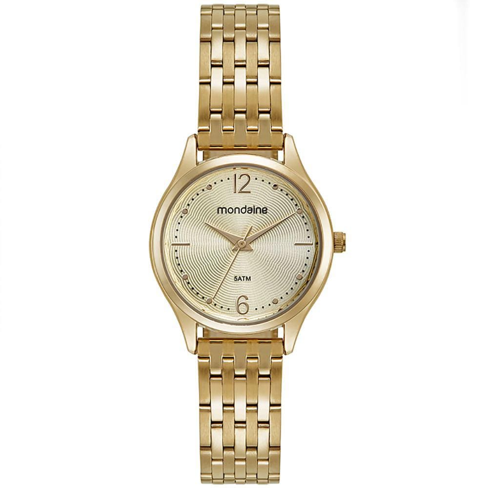 Relógio MONDAINE feminino analógico dourado 32529LPMVDE1