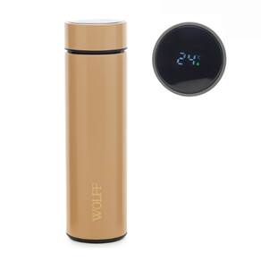 Garrafa Térmica Aço Inox C/Termômetro em LED Nude 500ml Rojemac