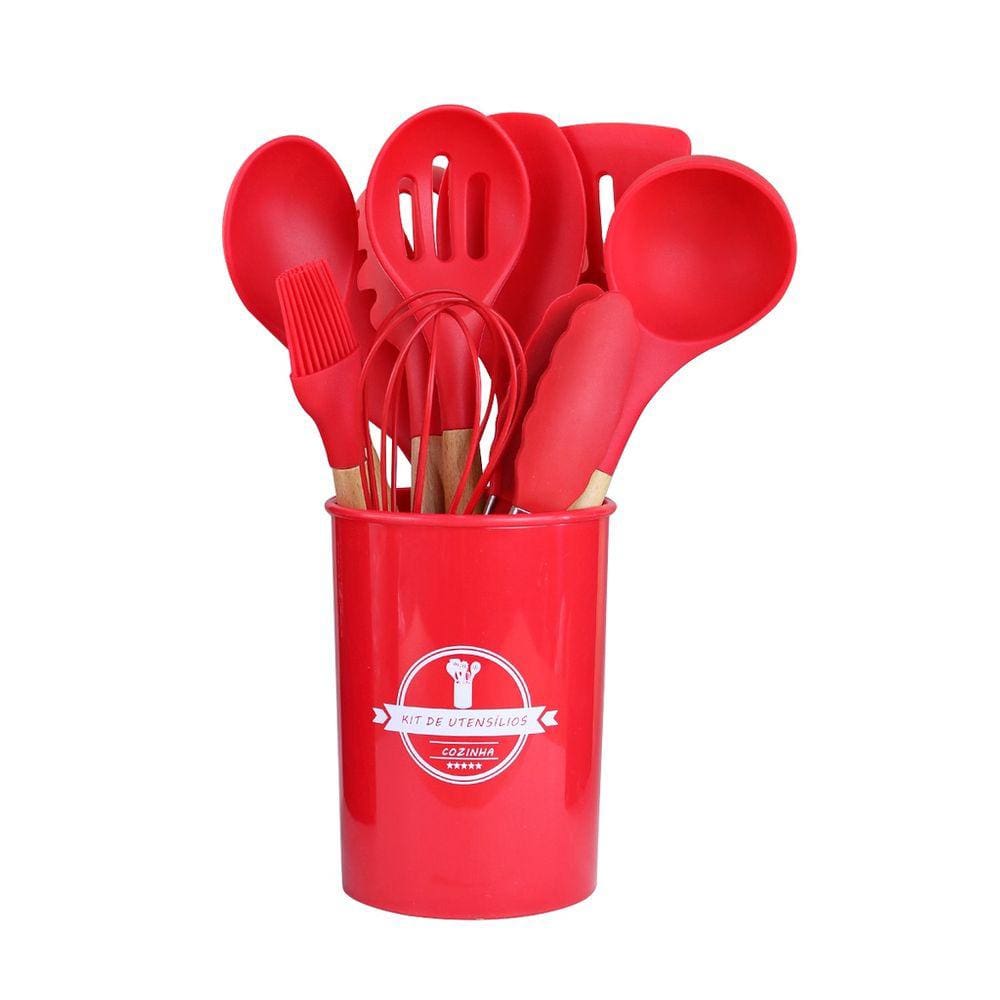 Jogo De Utensílios De Silicone Com 12 Peças
