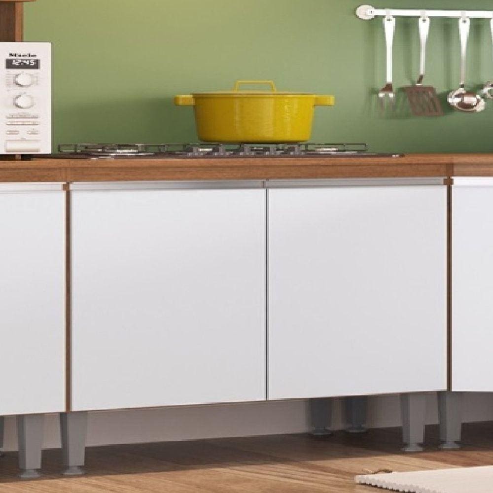 Balcão para Cozinha 80cm 2 Portas Athena Freijó/Branco