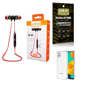 Kit Capinha Samsung M32 + Fone Esportivo E Película De Vidro