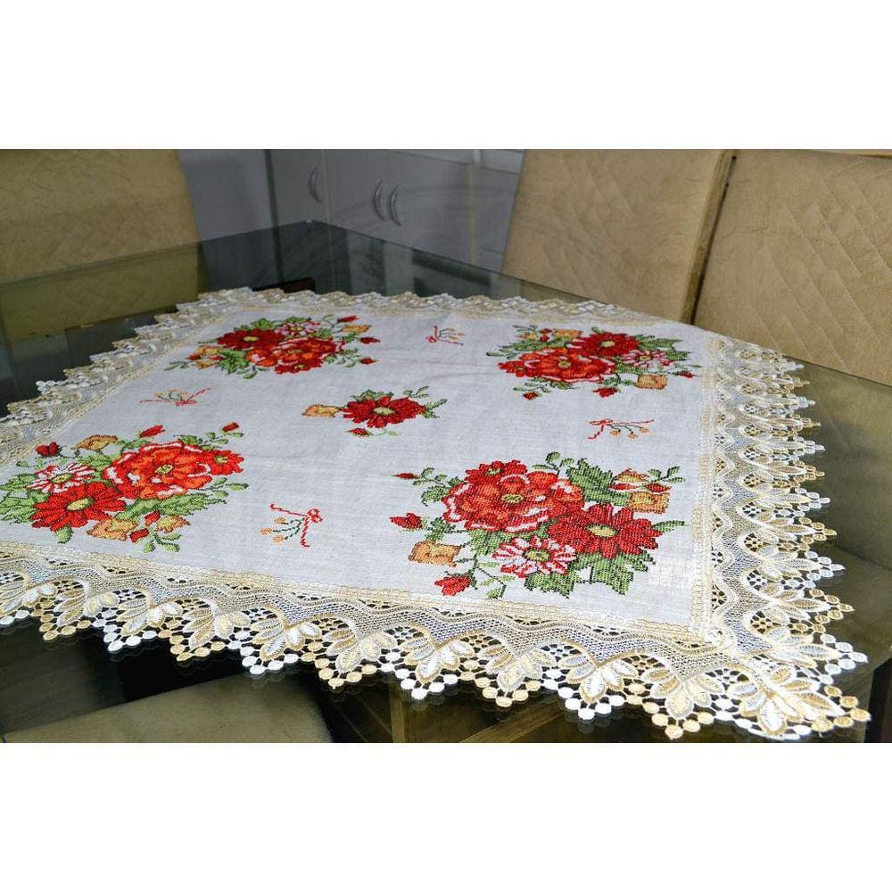 Toalha de Centro Red Flower