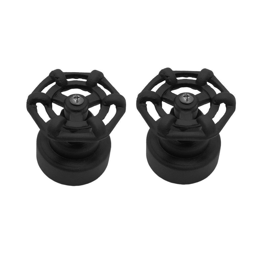 Kit 2 Acabamento Registro Industrial Preto Fosco Padrão Deca