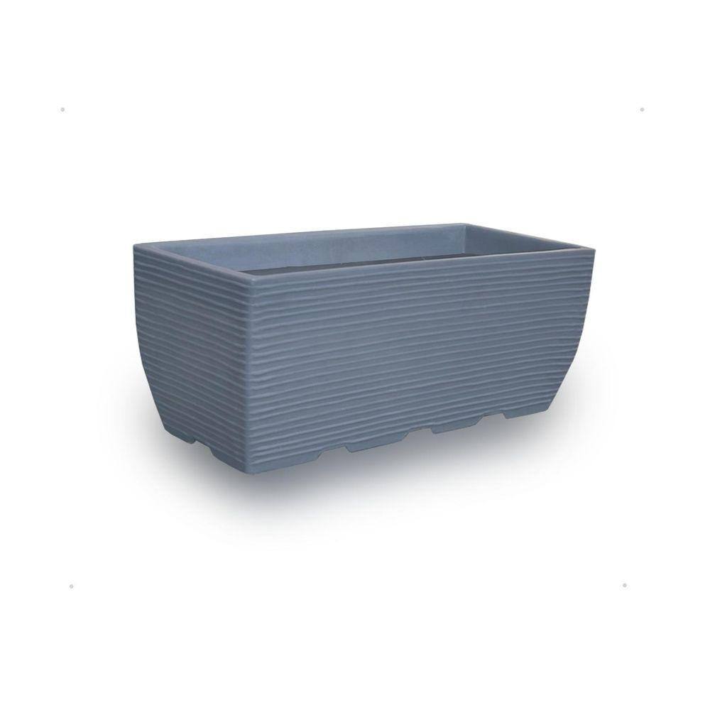 Vaso De Planta Jardineira Polietileno 60X25 Cm Cinza Escuro