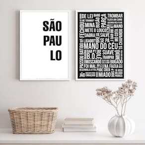 Quadros São Paulo Gírias PB 45x34cm c/ Vidro