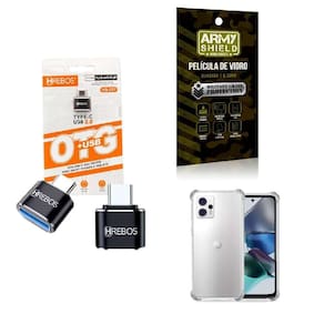 Kit Usb Para Tipo C + Capinha Motorola G23 + Película 3D