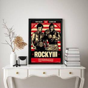 Quadro Decorativo Rocky Balboa III 45x34cm - Moldura Preta