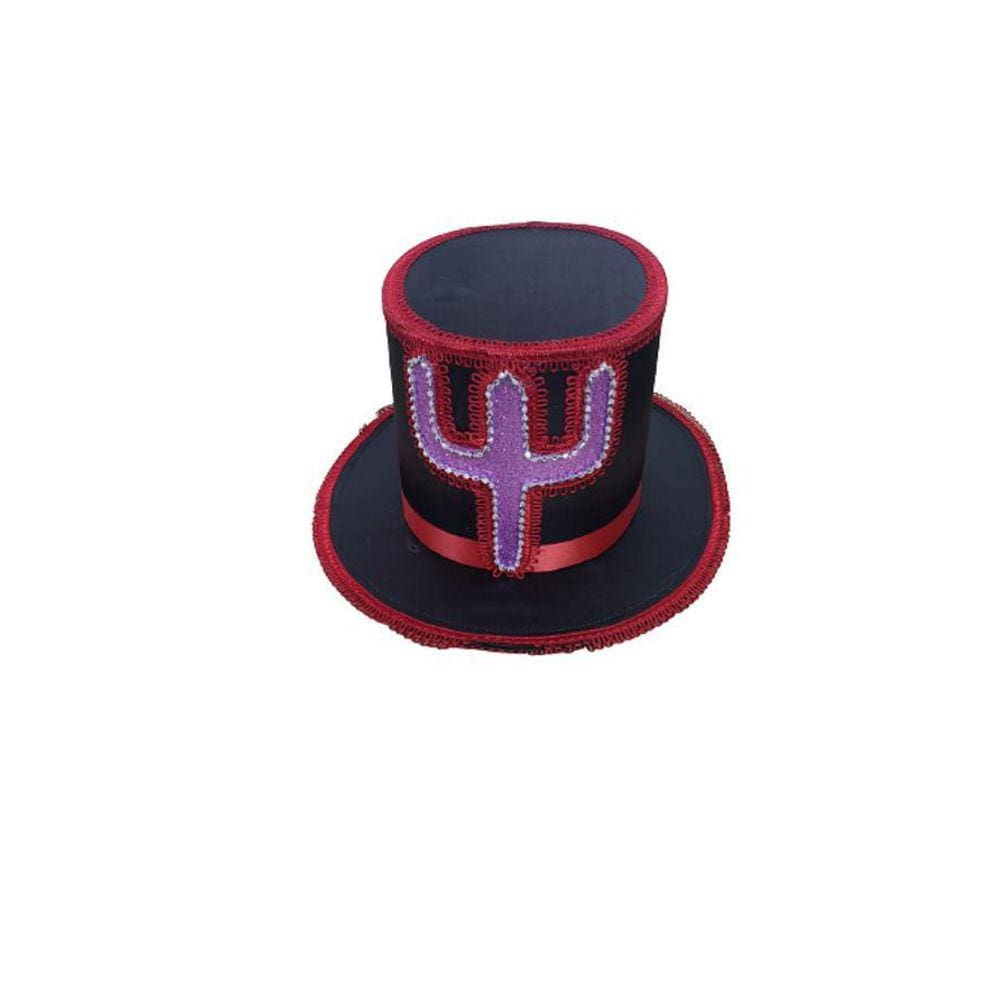 Cartola Exu Preto Alta Com Vermelho Umbanda Candomblé-Zp7