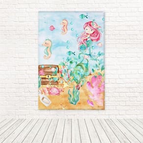 Painel Retangular Tecido 3D Sereia 1,50X2,20 Frt-5402
