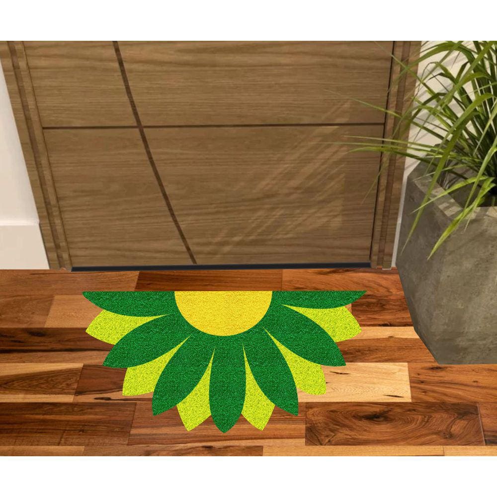Tapete Meia Lua Para Porta Flor, Verde.