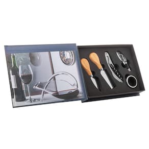 Conjunto 5 Peças Inox p/ Vinhos e Queijos com Caixa - Wolff