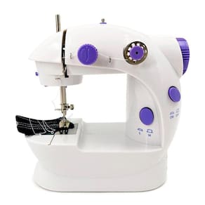 Mini Máquina De Costura Portátil - Controle Manual - Branco