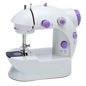 Mini Máquina De Costura Portátil com Pedal - Branco