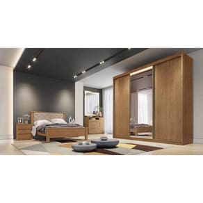 Guarda Roupa Casal com 1 Porta Espelhada 6 Gavetas - Londres-Cumaru - Móveis Novo Horizonte