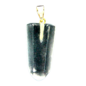 Colar Pontinha Pedra Cristal Presilha e Pino Dourado