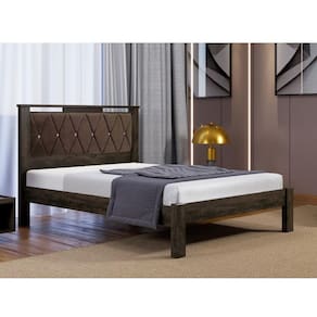 Cama Alaska Casal Mocaccino com Tecido Suede Marrom