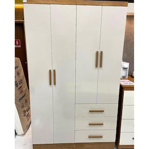 Guarda Roupa Solteiro com Pés 4 Portas 3 Gavetas - Berlim-Cumaru/Fendi - Móveis Novo Horizonte