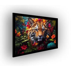 Quadro Decorativo MDF 20x28 c/ Moldura Tigre Exuberante