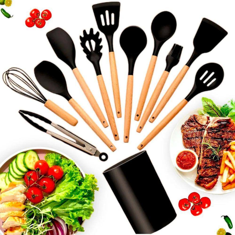 Kit 12 Utensílios de Cozinha Talheres Silicone | Casas Bahia