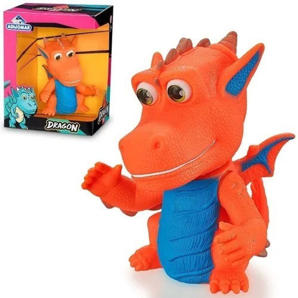 Boneco Dinossauro Dragão Miniatura Laranja