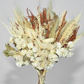 Buquê de flores naturais desidratadas branco decoração