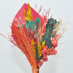 Buquê de flores desidratadas colorido com latânea decoração