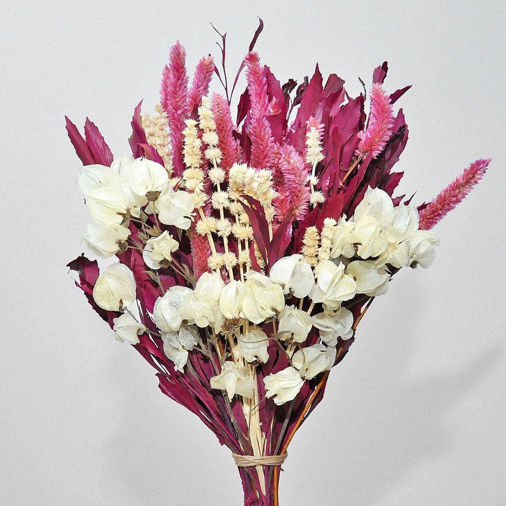 Buquê de flores desidratadas rabo de gato rosa