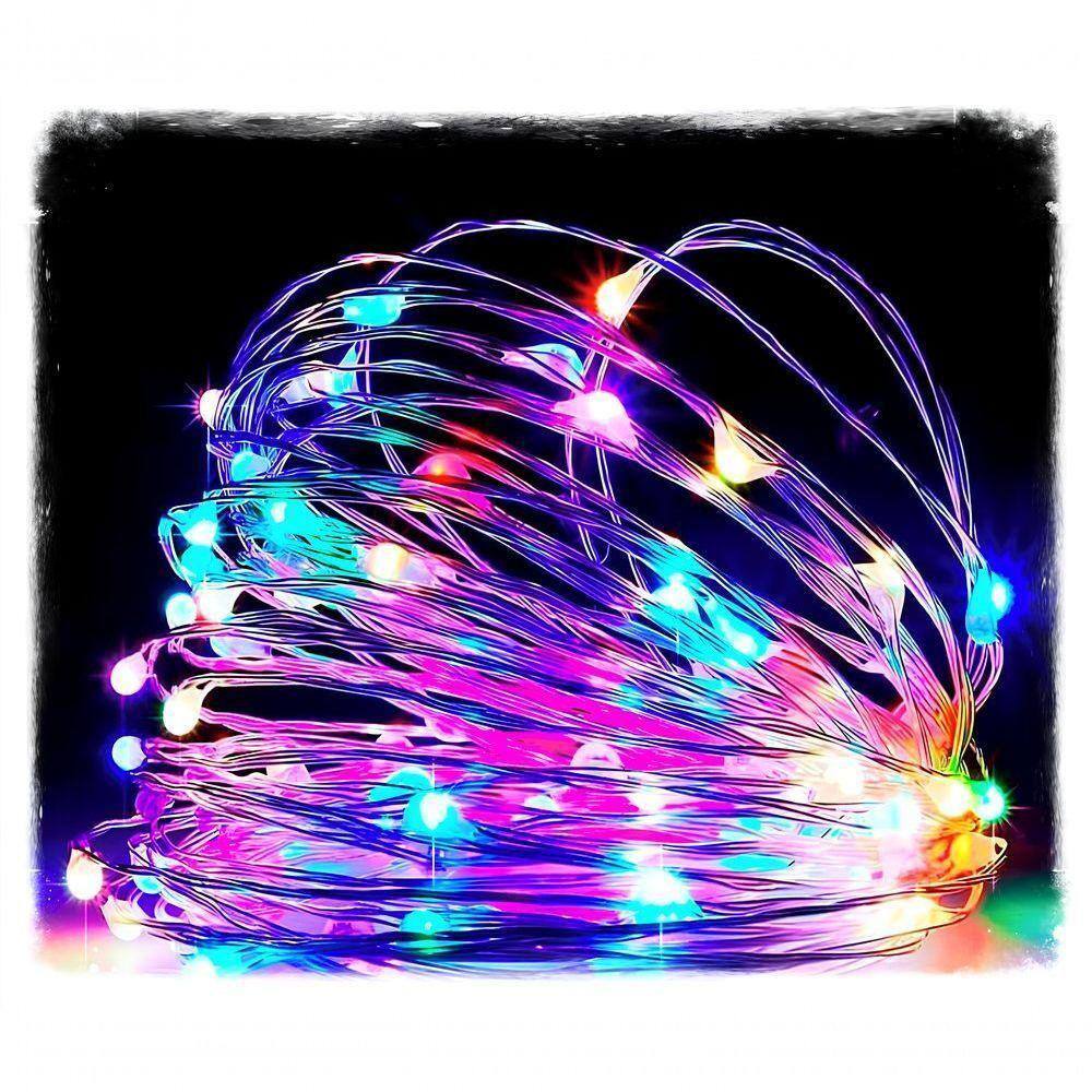 Fio De Fada 100 Lâmpadas Led Cordão Luz Colorida 10 Metros